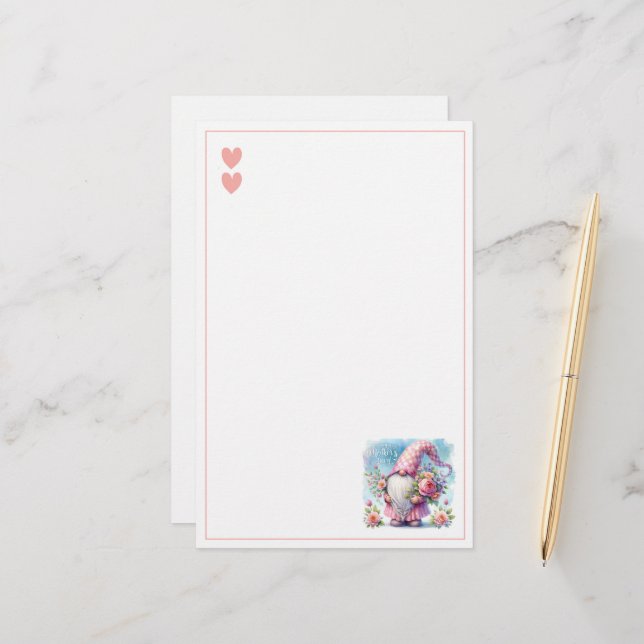 Papelaria Dia de as mães Gnome Love (Frente/Verso In Situ)