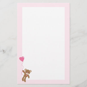 Papelaria Dia de os namorados de Urso Castanho