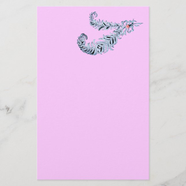 Papelaria DIAMONEN FEATHERS, rosa, preto e branco (Frente)