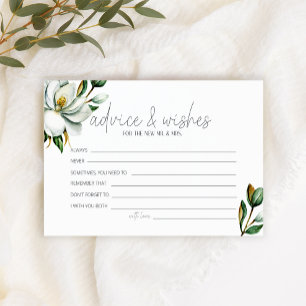 Papelaria Dicas e Desejos de Casamento Floral Magnólia Branc