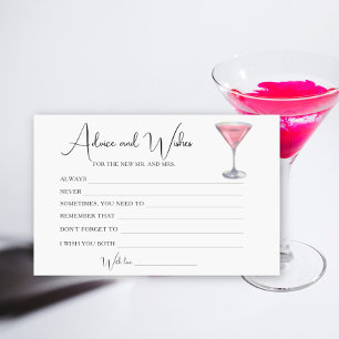 Papelaria Dicas e Desejos para Chá de Noiva de Cocktail
