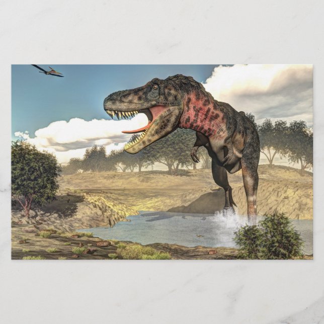 Papelaria Dinossauro de Tarbosaurus - 3D rendem (Frente)