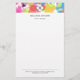Papelaria Dispersão por Aquarela Abstrato moderna colorida