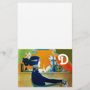 PAPELARIA DIVA EM AZUL, MONOGRAMA DE FASHÃO BELEZA