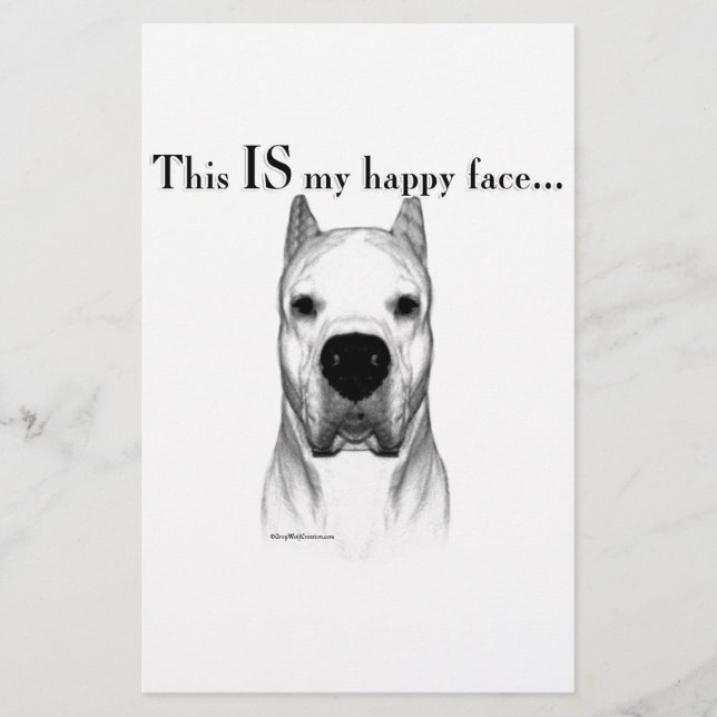 Papelaria Dogo Argentino Happy Face (Frente)