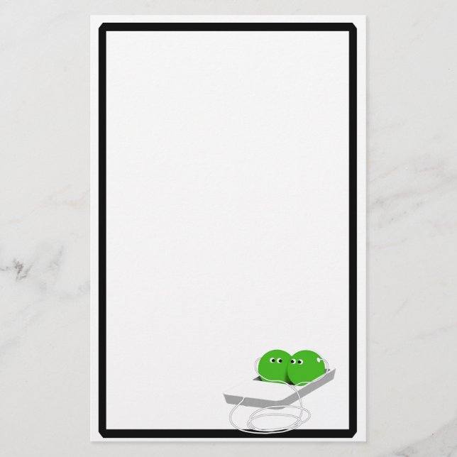 Papelaria Dois Ervilhas Em Um Pod (Adicionar Seu Texto) (Frente)