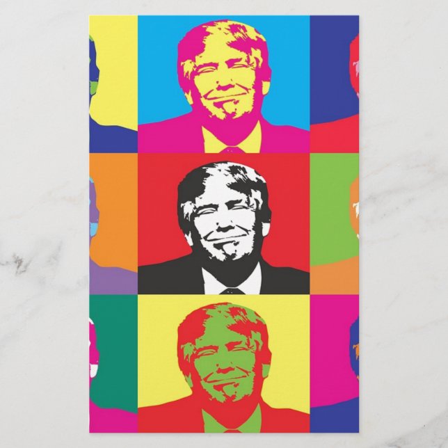 Papelaria Donald Trump Pop Art (Frente)