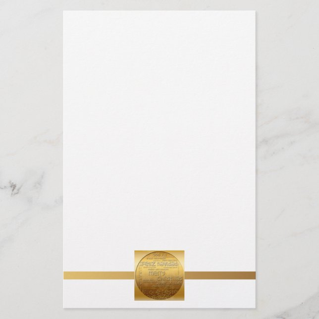 Papelaria Dourada Carta Internacional da Marinha de Natal (Frente)