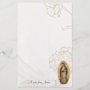 Papelaria Dourada Rosa Nossa Senhora Católica de Guadalupe