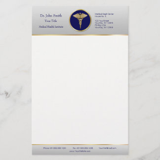 Papelaria Dourado Caduco Médico Azul Profissional