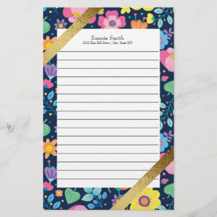 Papelaria Dourado e coral personalizado