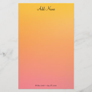 Papelaria Dourado Peach Ombre Personalizado