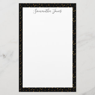 Papelaria Dourado ponto preto - padrão metálico Personal
