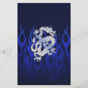 Papelaria Dragão Azul em Estilos de Fibra de Carbono