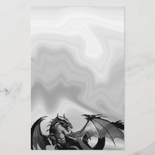 Papelaria Dragão em carta de fantasia de Cinza