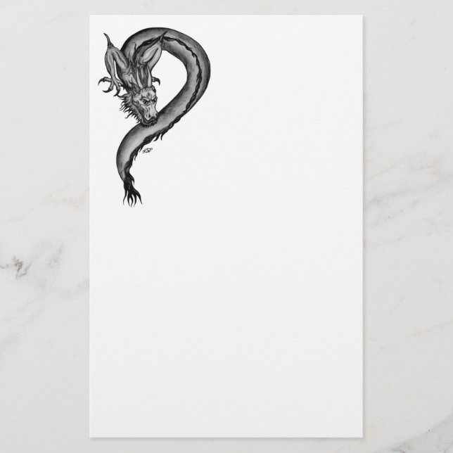 Papelaria Dragão no estilo de tatuagem (Frente)