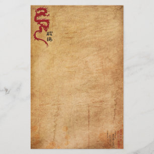 Papelaria Dragão oriental vermelho
