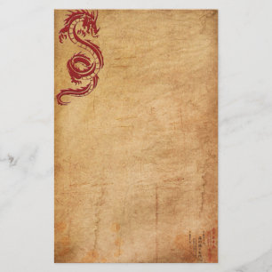 Papelaria Dragão oriental vermelho II