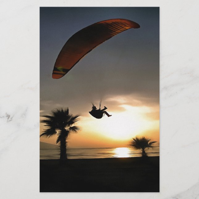 Papelaria Dropzone Em Dusk Adventure Paraglider Art (Frente)