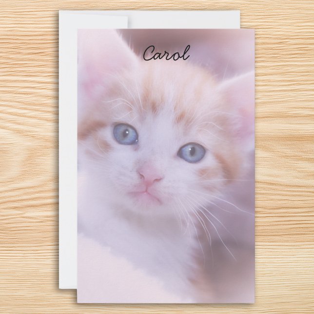 Papelaria Duas Fotos com Tom Rosa (Pink Tinted Two Photo Stationery)