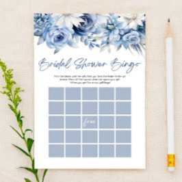 Papelaria Dusty Blue Floral - Jogo de Chá de panela de Bingo