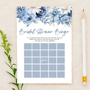 Papelaria Dusty Blue Floral - Jogo de Chá de panela de Bingo