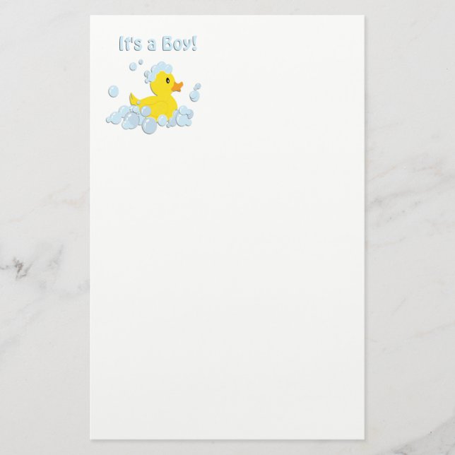 Papelaria É um Chá de fraldas de bolha de menino azul (Frente)