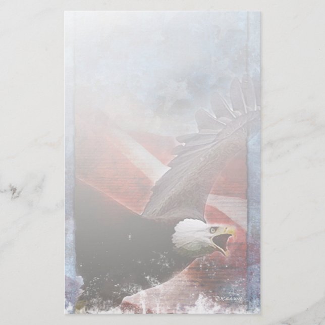 Papelaria Eagle-Papel de carta patriótico (Frente)