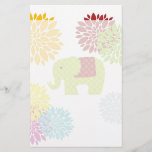 Papelaria Elefante colorido bonito flower power do Hippie