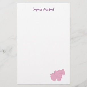 Papelaria Elefante doce (rosa)