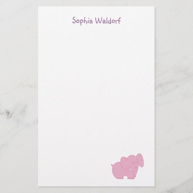 Papelaria Elefante Doce (Rosa) (Frente)