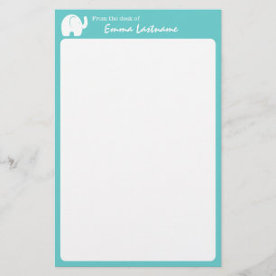Papelaria Elefante e Aqua personalizados