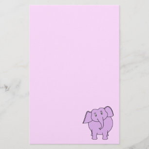 Papelaria Elefante roxo. Desenhos animados