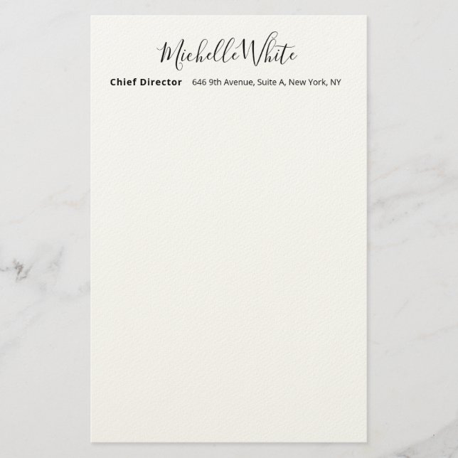 Papelaria Elegante Branco Profissional Moderno Simples (Frente)