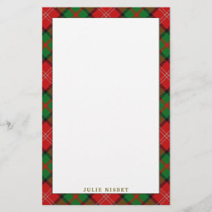 Papelaria Elegante Clan Nisbet Tartan Xadrez