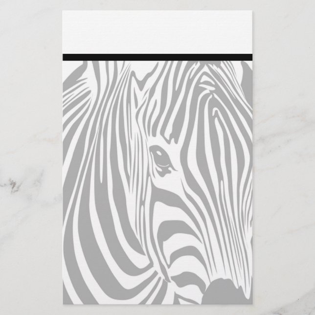 Papelaria Elegante de Zebra com Carta (Frente)