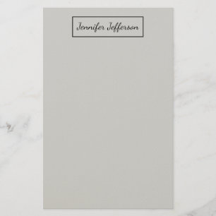 Papelaria Elegante Escrita Moderna Simples Profissional Cinz