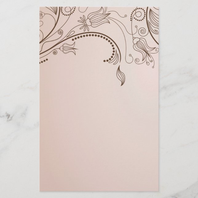 Papelaria Elegante Floral Swirl (Frente)