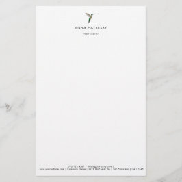 Papelaria Elegante Hummingbird Letterhead