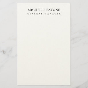 Papelaria Elegante Preto & Branco Simples Plano Profissional