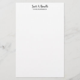 Papelaria Elegante Simples Branco Especial Único