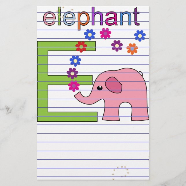 Papelaria Elephant - Letra E (Frente)