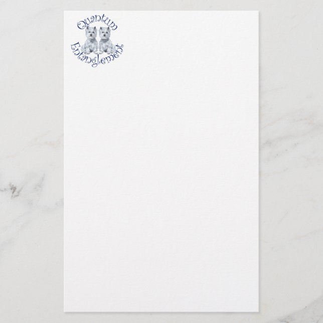 Papelaria Emaranhamento Quântico de Westies (Frente)