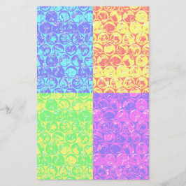 Papelaria Embalagem com bolhas de pop arco-íris