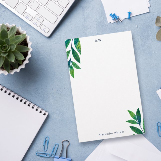 Papelaria Emerald Green deixa monograma (Criador carregado)