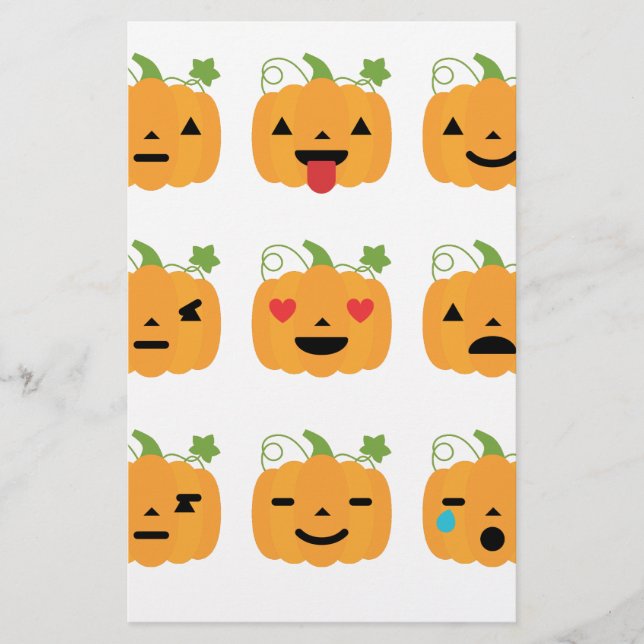 Papelaria emojis de abóbora-das-bruxas (Frente)