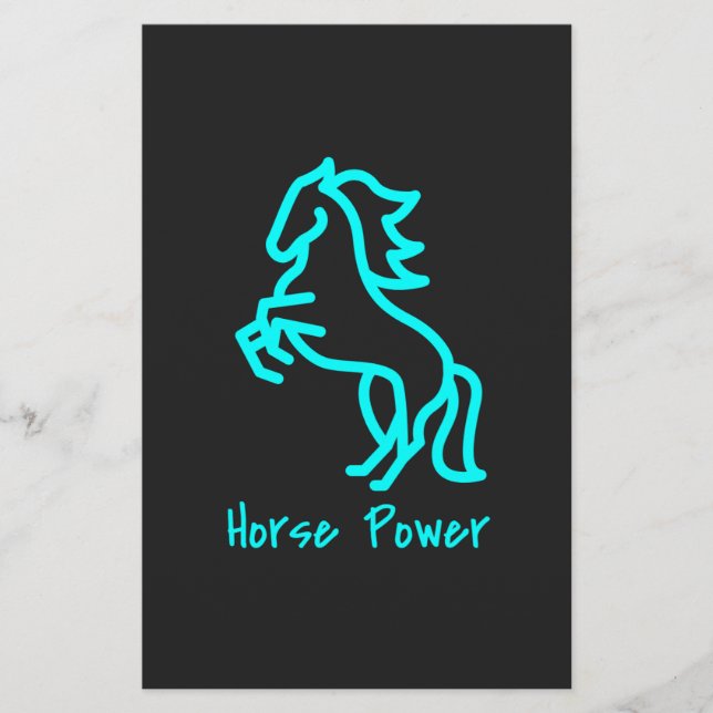 Papelaria Energia do cavalo em azul (Frente)