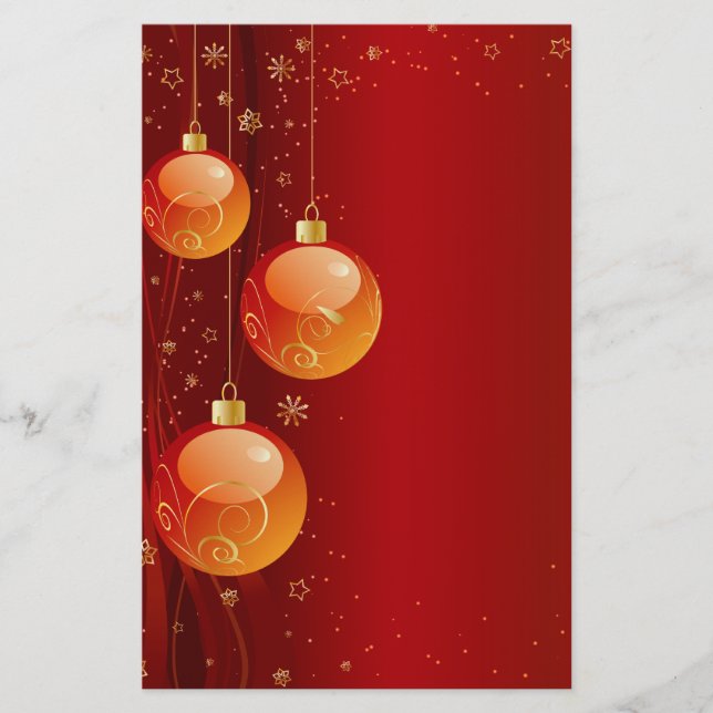 Papelaria Enfeites de natal brilhantes (Frente)