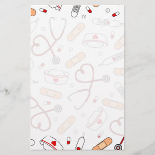 Papelaria Enfermeira Amor Fundo Branco Impressão