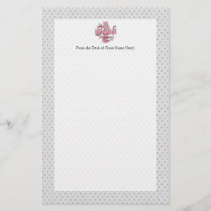 Papelaria Enfermeira diplomada, redemoinhos cor-de-rosa da